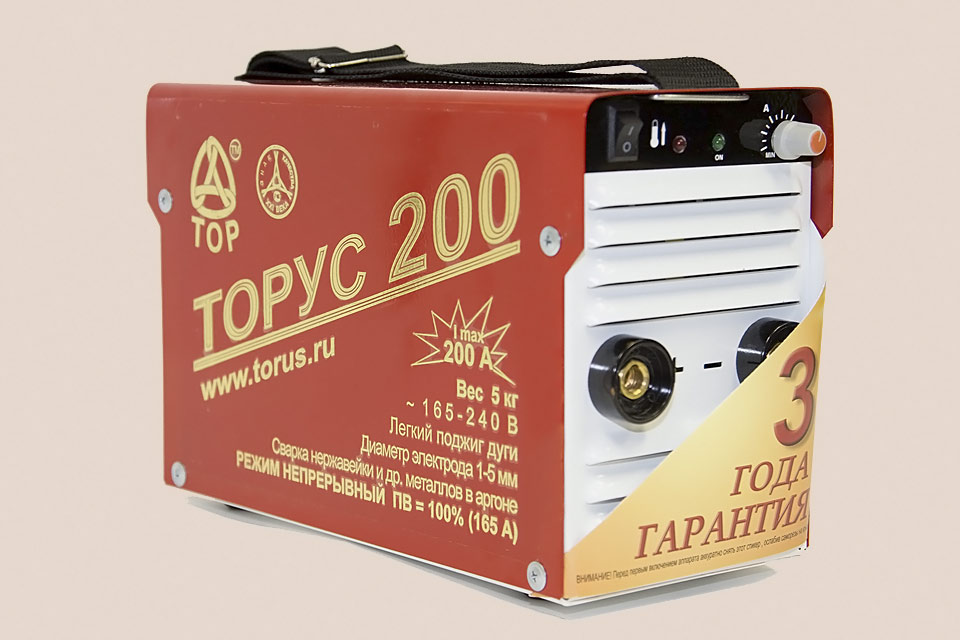 Инвертор ТОРУС-200 , 220 В, 40-200 А, ПН 60%, 5кг.