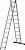 Лестница СИБИН универсальная, двухсекционная, 2х11 ступеней, 506см
