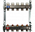 Блок коллекторный с ручными регулировочными клапанами 1' х 5 выходов 3/4' НР евроконус (SMS 0922 000